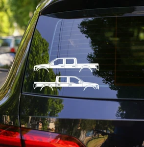 2x Truck Silhouette Decal Stickers for Ford F150 13th gen Crew Cab 2015-2020 - Picture 1 of 3