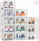 SIMPDIY Shoe Box,12 pcs Shoe Storage Boxes Clear Plastic Stackable, Shoe with