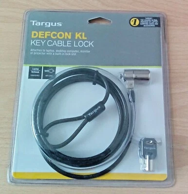 New Targus Key Cable Lock Laptop Desktop Monitor Projector Built-In Lock Slot  - Image 1 of 4