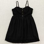 Mimi Chica Damska koronkowa sukienka mini zamek błyskawiczny regulowany pasek spaghetti czarny rozmiar M