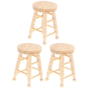 3 Pcs BOT -ROCK HOLK MODELLE Mini-Hocker Aus Holz Mini- -Ornament-Miniaturen - Bild 1 von 12