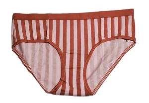 Victorias Secret Cotton Stretch Hiphugger Panty Sz Small Apricot Blossom Stripe - Picture 1 of 4