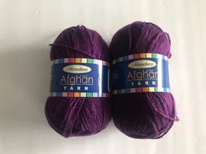 (Set bestehend aus 2) Herrschners 2-lagiges afghanisches Garn Polyester 2 Unzen/220 Yard Deep Purple 0008 - Bild 1 von 5
