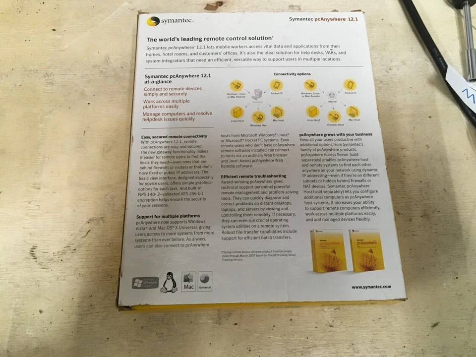 Symantec PCanywhere 12.1 remote access server 1 user - Image 1 of 4