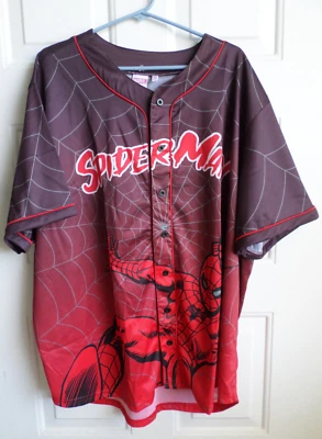 Spider-Man Cartoon Themed Jersey Size 4XL Marvel Comics Brown and Red #62 Brown - Image 1 of 4