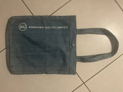 Bolso de compras de hombro Adriano Goldschmied AG azul vaquero cierre a presión Foto 1 de 3