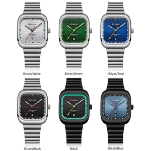 Reloj pulsera informal de acero para hombre resistente al agua correa de acero inoxidable cuarzo fecha - Imagen 1 de 21