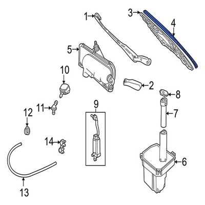 For Jaguar S-Type 2001-2003 Jaguar C2C25330 Left Wiper Blade Refill - Image 1 of 4
