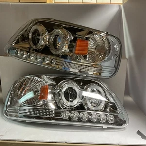 For Ford F-150 97-03 Headlights Signature Series Driver & Passenger Side Chrome - Picture 1 of 9