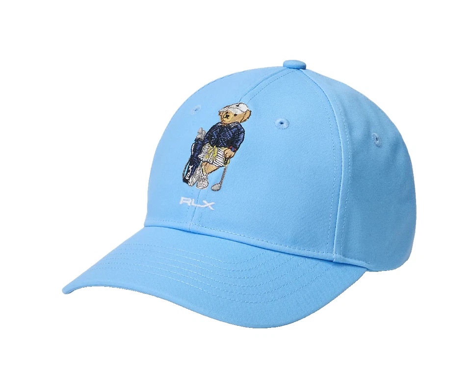 全新带标签 罕见 100% 正品 Ralph Lauren 高尔夫熊 RLX 通风蓝色帽子/帽子 — 第 1/3 张图片