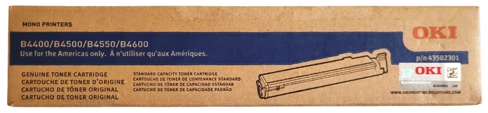 Cartucho de tóner negro OKI 43502301 para B4400 B4500 B4550 B4600 NUEVO Foto 1 de 1