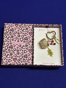 Betsey Johnson Sommer Picknick Korb Taschenanhänger Schlüsselanhänger mit Trauben & Weinflasche - Bild 1 von 9