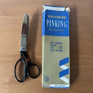 Vintage Wiss CB-7 Pinking Shears Chrome Finish with Black Handles  with Box - Picture 1 of 5