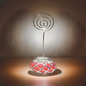 Nicole Miller Christmas Card Photo Holder Red Enamelled Purse Glows Black Light - Picture 1 of 8