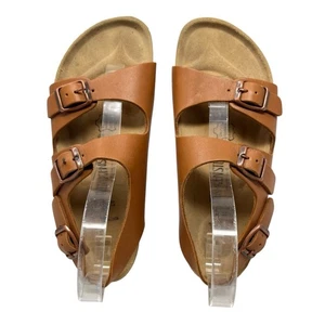 Birkenstock Milano Roma Ginger Brown Leather Sandals Slingback Womens 6 N 37 - Picture 1 of 9