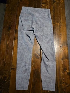 Size 8 Lululemon Wunder Train Tights Tactile Jacquard Lunar Rock Delicate Mint - Picture 1 of 5
