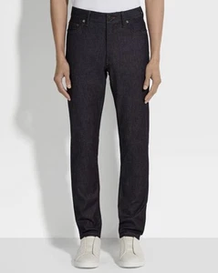 ZEGNA ‘Roccia’ Cotton & Cashmere Stretch Denim Jeans Dark Blue Size 34 $1450+ - Picture 1 of 21