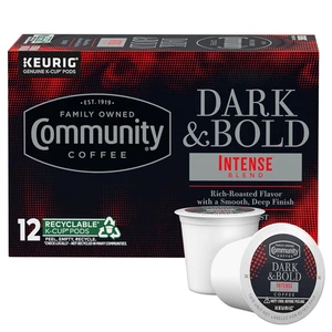 Cápsulas de café Dark & Bold Intense Blend 12 unidades, tostado oscuro compatible con Keuri - Imagen 1 de 12