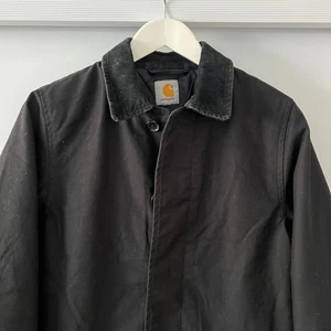 Men's Carhartt Harris Black Trench Coat Size S - Picture 1 of 10
