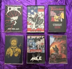 *** 6 CASSETTE LOT / PUNK, THRASH, ROCK / DBC / AGNOSTIC FRONT / ACCUSED / SODOM - Picture 1 of 24