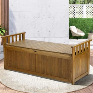 Outdoor Storage Box Garden Bench Wooden Container Chest Toy Cabinet XL - Picture 1 of 7