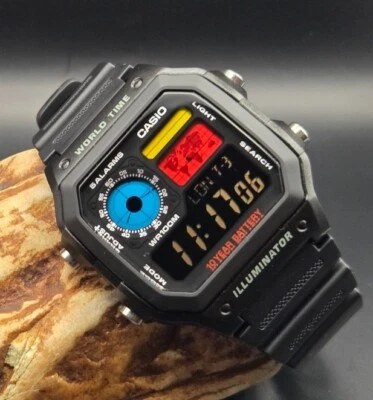 CASIO AE-1200WHD. Royale World Time Watch Mod. Negative Display. Hydro mod. - Image 1 of 4