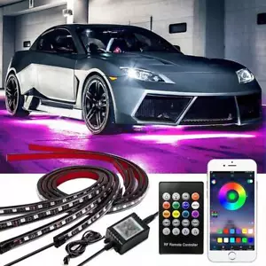 4pcs Car LED Strip Lights,Wireless App Control, for Auto Interior Decor - Picture 1 of 20