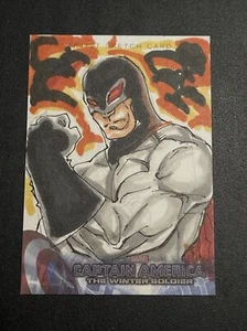 2014 UpperDeck Captain America THE WINTER SOLDIER 1/1 Artist Sketch Card SSP - Picture 1 of 2