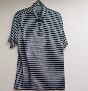 Columbia Golf Shirt Mens XL Omni Wick Black Gray Stripped Polo - Picture 1 of 9