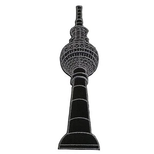 Aufnäher Fernsehturm Berlin 10 cm grau Patch Bügelbild Abzeichen Aufbügler - Picture 1 of 11