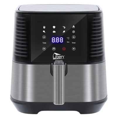 5,5L Heißluftfritteuse Heißluft Fritteuse Edelstahl Airfryer Touch LCD Display - Bild 1 von 4