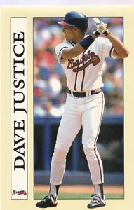 DAVE JUSTICE 1991 COLLECTIBLE SPORT ART NOTE PAD