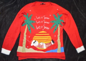 United States Sweaters NWT Santa Hammock Vacation Ugly Christmas Sweater XL $50 - Picture 1 of 1
