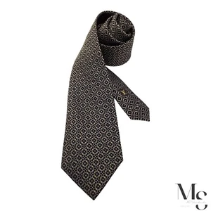 Louis Vuitton Seidenkrawatte schwarz & gold geometrisch Made in Italy W: 3,75" Neu ohne Etikett - Bild 1 von 8