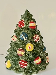 VTG 10" CERAMIC CHRISTMAS TREE With Illuminated Cutouts - Picture 1 of 5