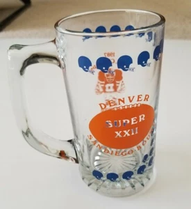 Rare Original 1987 Denver Broncos Super Bowl Bound AFC Champs Beer Glass - Picture 1 of 7