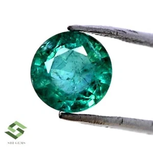6.75 mm Certified Natural Emerald Round Cut 1.19 CTS Untreated Loose Gemstone - Picture 1 of 6
