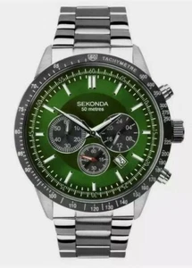 Reloj cronógrafo Sekonda Velocity para hombre esfera verde fecha 50 m WR 1913 PRECIO DE VENTA SUGERIDO POR EL FABRICANTE 99,99 £ - Imagen 1 de 6