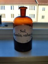 Scandinavian Apothecary Bottle - brown - glass - vintage - original