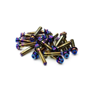 M7 32mm Neo Chrome 3PC Wheel Split Rim Assembly Bolts BBS RS OZ Schmidt RH Screw - Picture 1 of 15