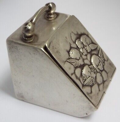 Lovely Rare Novelty English Antique 1905 Sterling Silver Miniature Ring Box • 46.70$