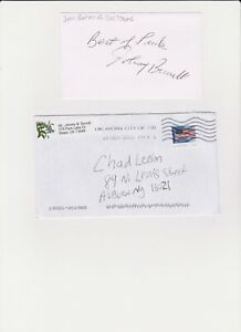 JOHN BURRELL DALLAS TEXANS 1962 DRAFT  AUTOGRAPHED INDEX CARD WITH ENVELOPE
