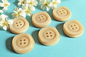 280C Stunning Big Buttons Vintage " Normandy " Cream Gradient 6 Buttons ÉP.1970 - Picture 1 of 4