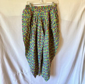 Biba Colorful Geometric Pleated Elastic Waist Harem Pants Size L/XL - Picture 1 of 6
