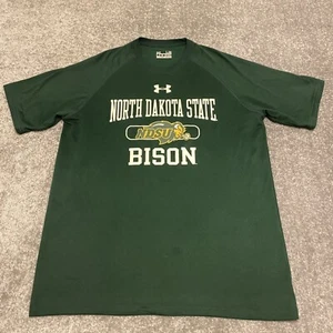 Under Armour North Dakota State Bison Mens T-Shirt Large Green Spellout Logo - Picture 1 of 12