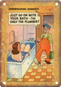 1940s Linen Comic Post Card Curt Teich MWM 12" x 9" Reproduction Metal Sign ZJ71 - Picture 1 of 1