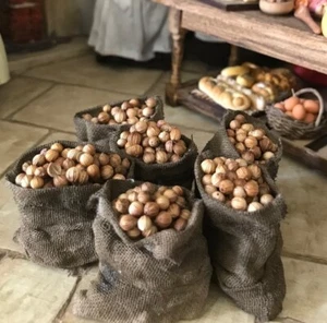 12th Scale Tudor Sack of walnuts by Rycote miniatures