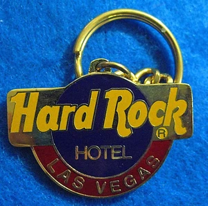 LLAVERO HRC LAS VEGAS HOTEL DOBLE CARA AZUL DORADO LOGO Hard Rock Café no pin - Imagen 1 de 1