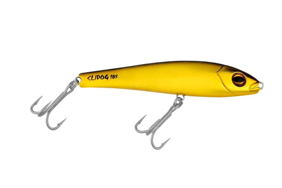 Halco SD105H53 Slidog 105 DORADO NEGRO ESPALDA 1 oz, 4" señuelo de pesca, SALT TOPWATER|B4 Foto 1 de 1