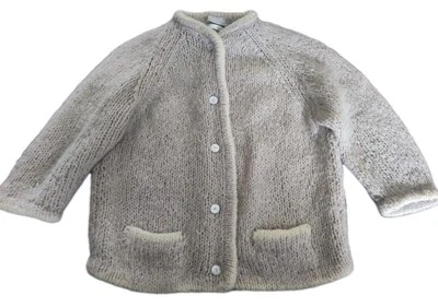 Cárdigan Suéter de Lana Mohair Hecho a Mano Famelia De Colección Gris Hecho en Italia Foto 1 de 4